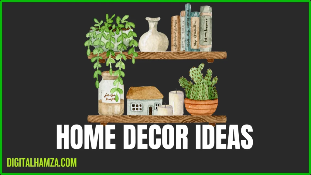 home decor ideas image for niche showing icon of some things which use for home decor